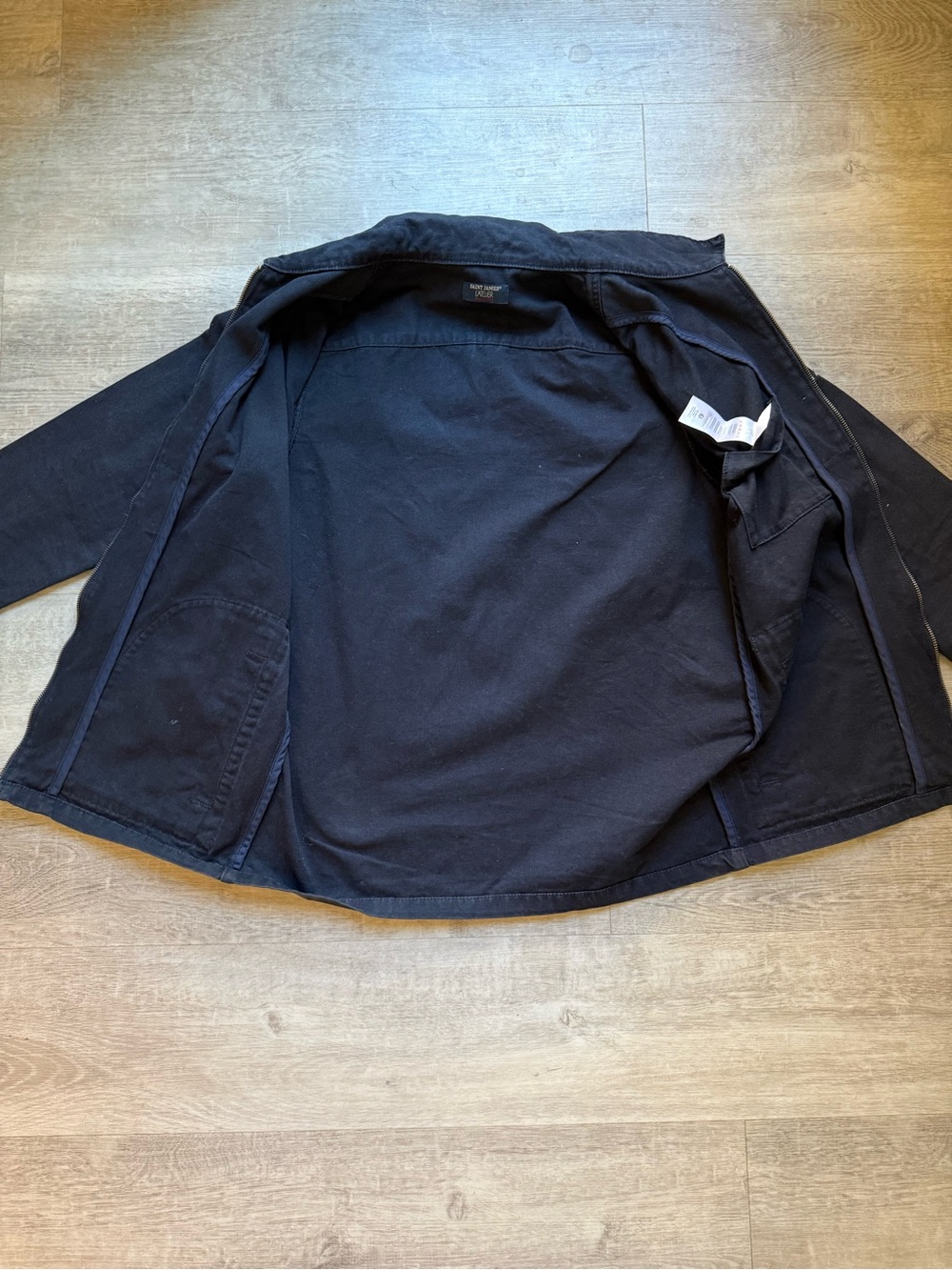 Saint James L’Atelier Full Zip 100% Cotton Canvas Black Jacket Size S - Picture 8 of 13